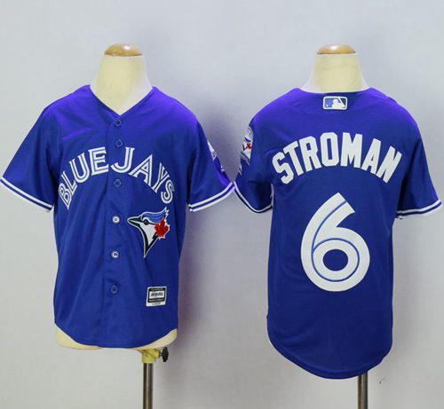 Blue Jays #6 Marcus Stroman Blue Cool Base Stitched Youth MLB Jersey - Click Image to Close